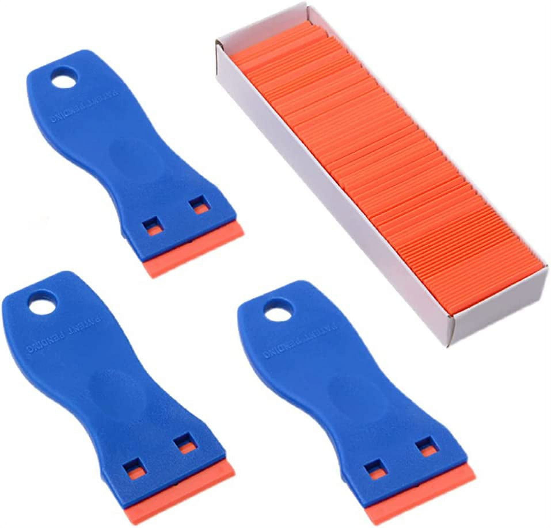 Plastic Razor Blade Scraper Tool, 2 Pcs Razor Scraper with 20 Pcs Plastic  Blades, Cleaning Scraper Remover for Removal Floor Stove Scraping Labels  and Decals Sticker on Car Window Glass 