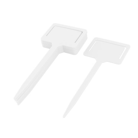 Plastic Rectangle Head Plant Flower Name Marking Tag Label White 10pcs