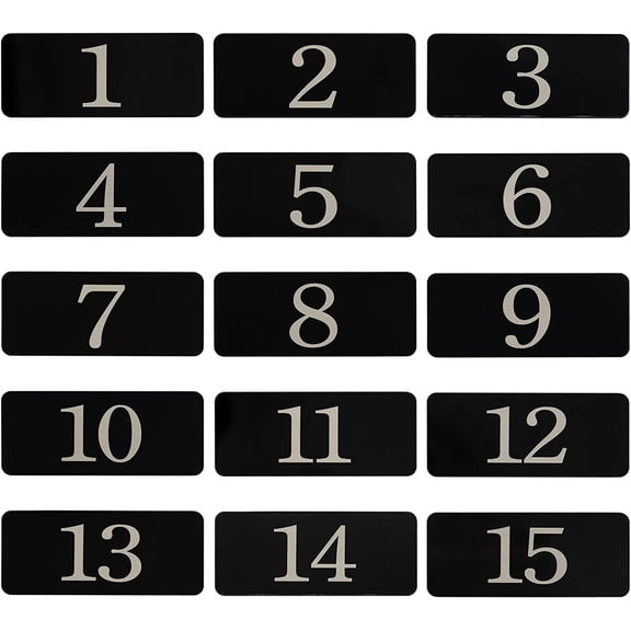 Plastic Rectangle Locker Numbered Sticker Room Number Table (1-10, Black)