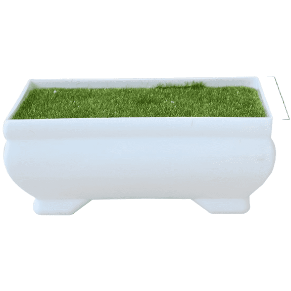Plastic Rectangular Basin Flower Pot White for Artificial Plants Modern Indoor Decor DIY Compact 10x6.5x4.5cm Smooth
