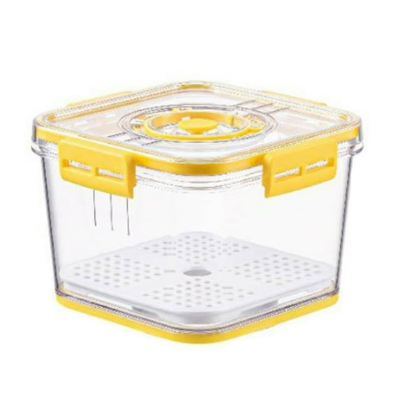 Plastic Refrigerator Airtight Food Storage Box Clear Sealed Container Timekeeping Kitchen for Fresh Bin Stackable Organi