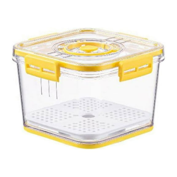 Plastic Refrigerator Airtight Food Storage Box Clear Sealed Container Timekeeping Kitchen for Fresh Bin Stackable Organi