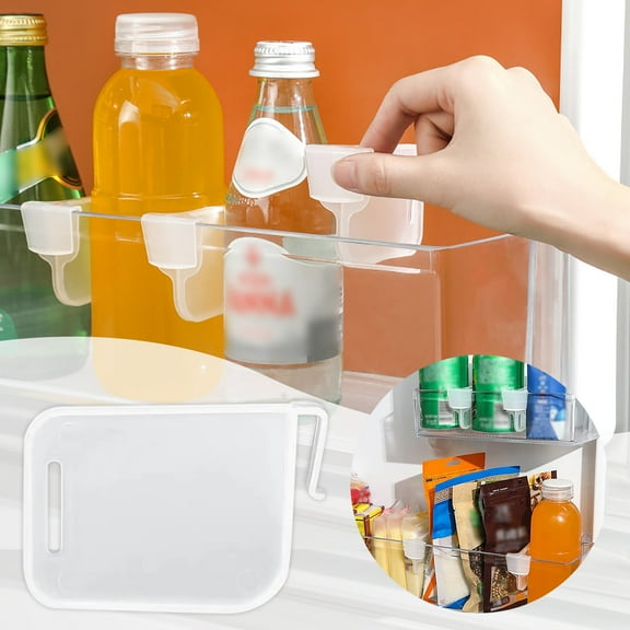 Plastic Refrigerator Clapboard Storage Box Adjustable Snap On Storage Box Refrigerator Pantry Grid Clapboard Divider Storage Box For Home Kitchen 1PCS