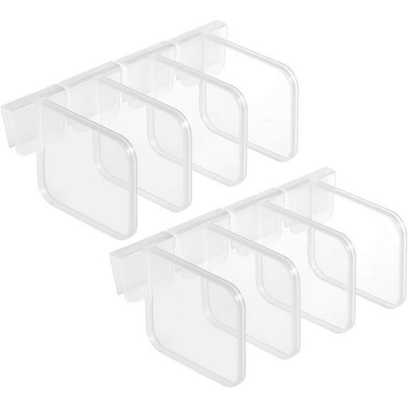 Plastic Refrigerator Partition Divider,8 PCS Fridge Door Space Separator,Snap-in Refrigerator Partition Clip,Multifunctional Free Combination Partition,Storage and Sorting Isolation Baffle