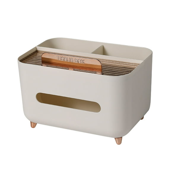 Plastic Remote Control and Tissue Organizer Box for Living Room and Dining Room Storage in Army Green