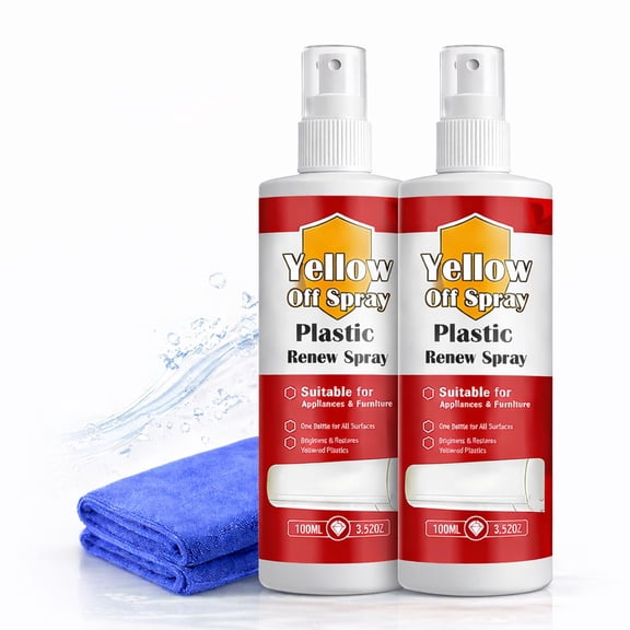 Plastic Renew Yellow-Off Spray Cleaner,Multi Purpose Plastic Yellowing Remover Spray,Revive Yellowed Plastics – Restores Bright White Finish On Old Appliances,Ac Units,Fans,Bathroom Fixtures
