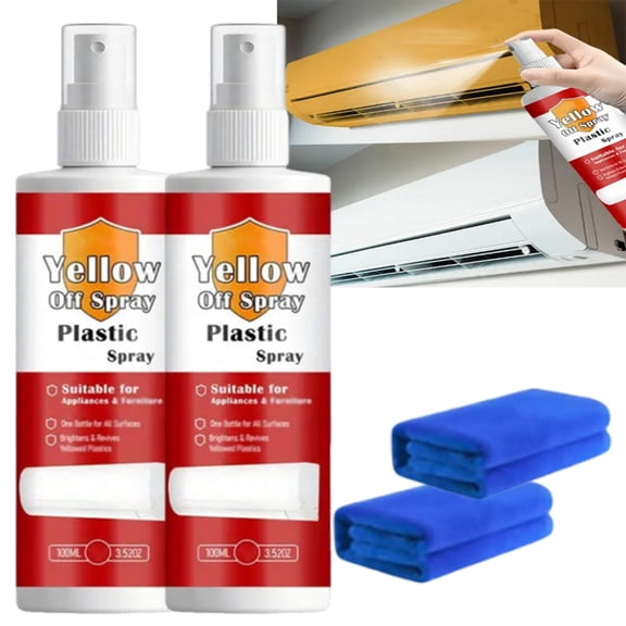 Plastic Renew Yellow-Off Spray Cleaner, Plastic Yellowing Remover, Revive Yellowed Plastics, Fast-Acting Restore Cleaner Appearance, Bright White Finish