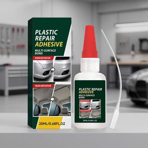 Plastic Repair Adhesive Multi Purpose Glue Precision Applicator Tip Strong Bond Waterproof for Car Headliner Cracked Plastic Parts Auto,0.7 fl oz