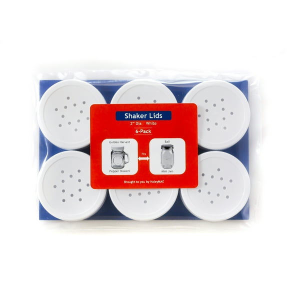 Plastic Replacement Lids for Golden Harvest Salt & Pepper Shaker Jars (6-Pack/White)