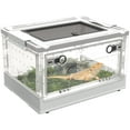 thumbnail image 1 of Plastic Reptile Feeding Box with Wheels,Reptiles Breeding Enclosure Cages Transparent Amphibians Habitat Terrarium Tank Portable Transport Container for Lizard,Bearded Dragon(White), 1 of 10