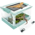 thumbnail image 1 of Plastic Reptile Feeding Box with Wheels,Reptiles Breeding Enclosure Cages Transparent Amphibians Habitat Terrarium Tank Portable Transport Container for Lizard,Bearded Dragon(White), 1 of 10