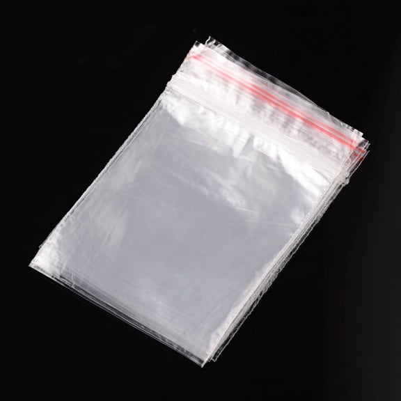 Plastic Resealable Packaging Bags Top Seal Self Seal Bag Rectangle Clear 10x7cm Unilateral Thickness: 0.9 Mil(0.023mm) DIY