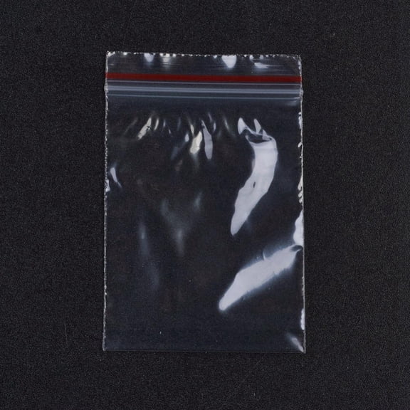 Plastic Resealable Packaging Bags Top Seal Self Seal Bag Rectangle Red 6x4cm Unilateral Thickness: 1.1 Mil(0.028mm)
