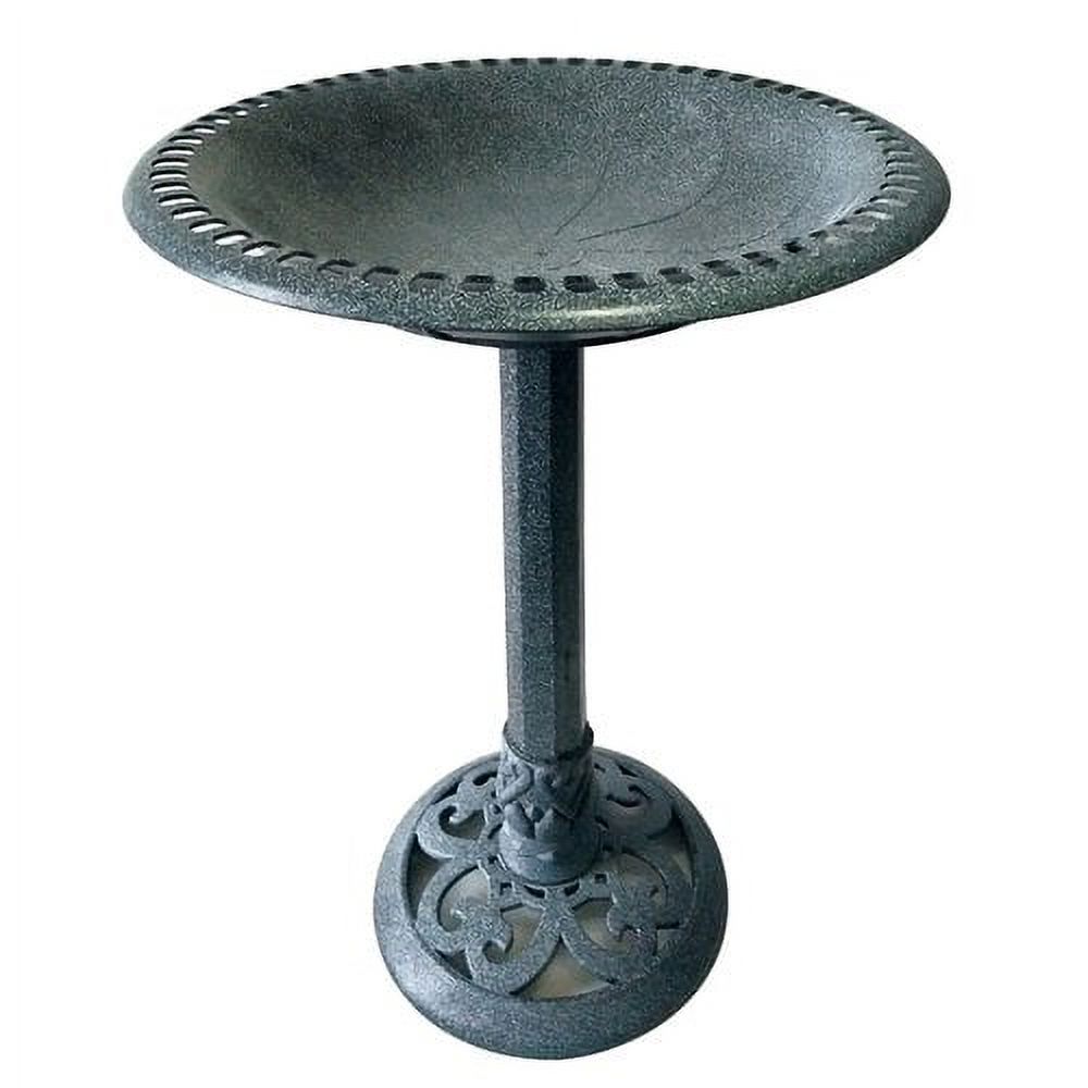 Plastic Resin Bird Bath Grey