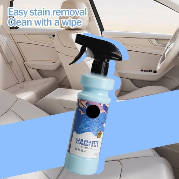 Plastic Restorer For Cars, Car Plastic Refresh 3 In 1 Spray, Clean, Brighten & Protect Auto Plastic Interiors, Dashboard, Seats, Steering Wheel Care, 120ml/4FL.OZ
