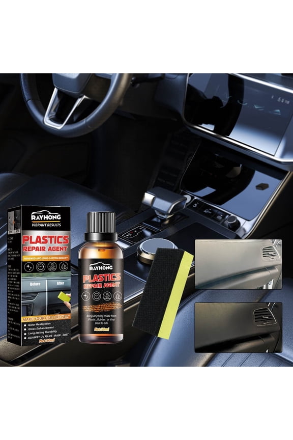 Plastic Restorer for Cars Ceramic Plastic Coating Plastic Trim Quick Restoration Bring Plastic, Rubber, and Vinyl Back to Life, Buff for Shine, Restore Flexibility, UV Protection