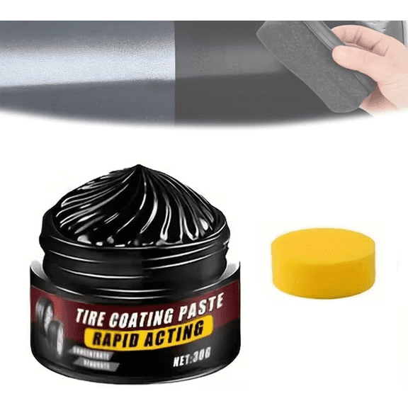 Plastic Restorer Paste for Cars - Scratch Repair & Cleaner, Long-Lasting Ceramic Coating for Interior & Exterior Trim, Dashboard, Bumpers - Revives Faded Black Plastic, Non-Greasy