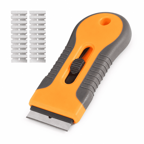 Plastic Retractable Razor Scraper 2-Pack with 40 Blades for Car Window & Glass