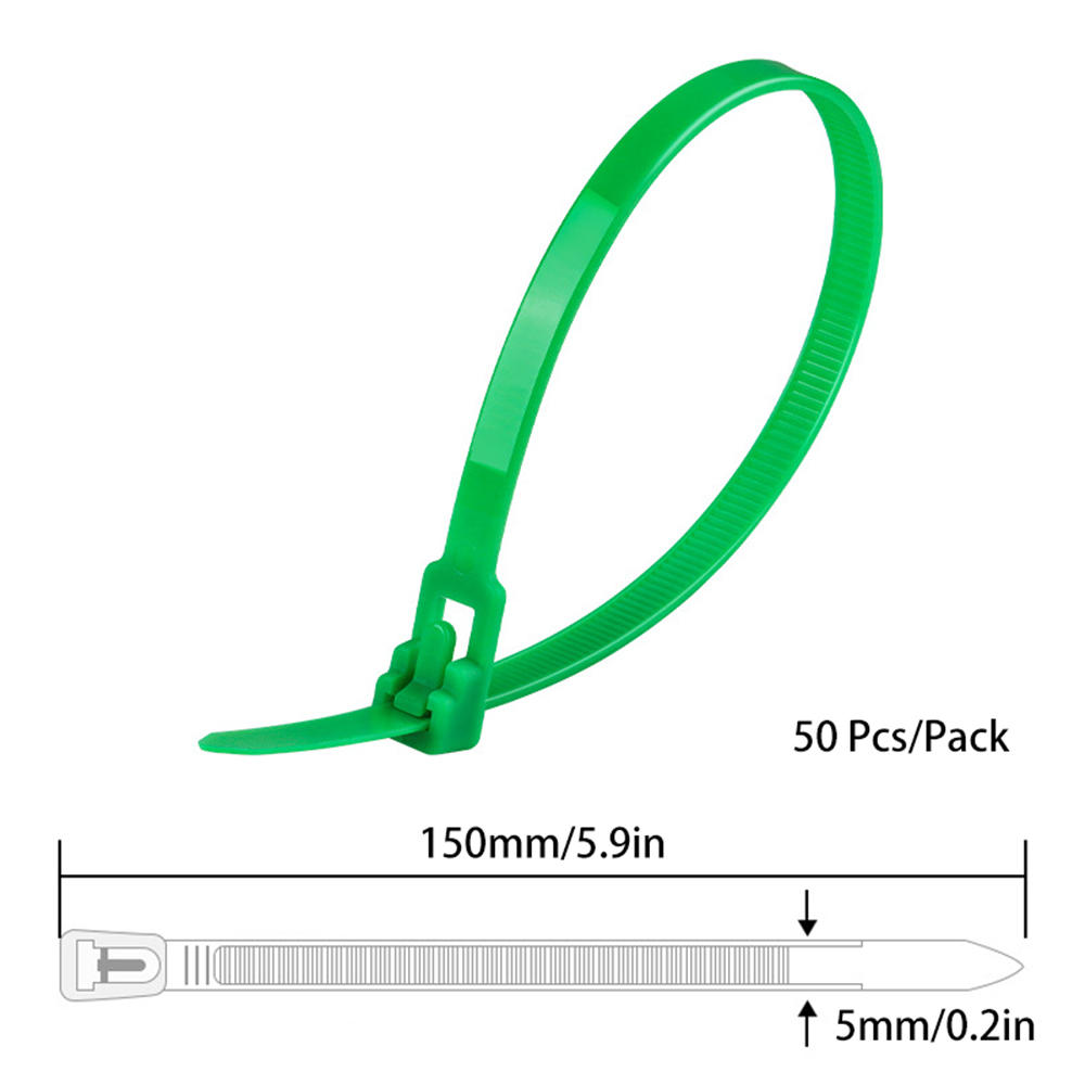 Plastic Reusable Cable Zip Ties Releasable Nylon Fixed Binding Color Black And White Disassembly