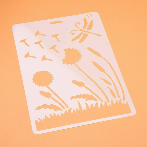 Plastic Reusable Drawing Painting Stencils Templates for DIY Scrapbook Wall Fabric Floor Furniture Rectangle White 262x174x0.4mm