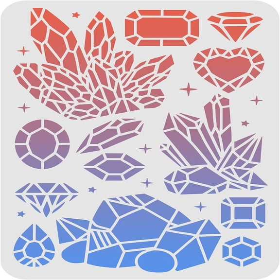 Plastic Reusable Drawing Painting Stencils Templates for Painting on Fabric Tiles Floor Furniture Wood Rectangle Diamond Pattern 297x210mm