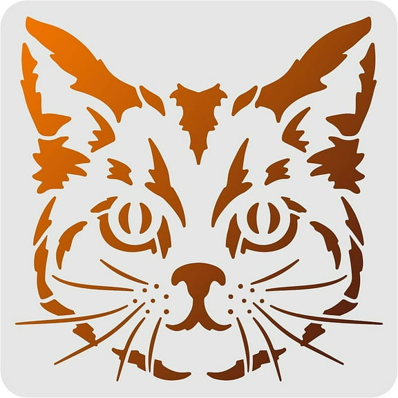 Plastic Reusable Drawing Painting Stencils Templates for Painting on Scrapbook Paper Wall Fabric Floor Furniture Wood Square Cat Pattern 300x300mm