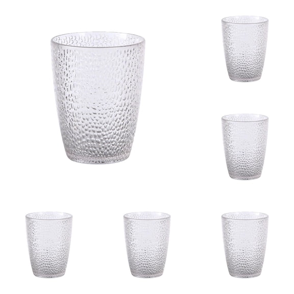 Plastic Reusable Drinking Glasses - Set of 6 - 14oz Water Cups| BPA-Free Tumblers(Clear)