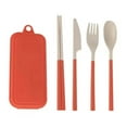 thumbnail image 1 of Plastic Reusable Utensils Set with Case, Travel Chopsticks Fork Spoon Knife Set for Lunch Box, Portable Cutlery Sets for Travel Camping Daily Use (Orange), 1 of 5
