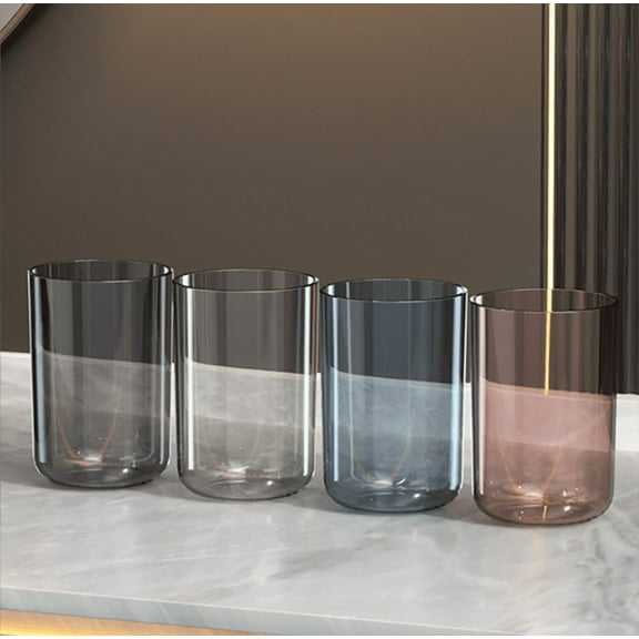 Plastic Reuseable Cups Set of 4, Clear Plastic Glasses for Drinking, Clear Plastic Glasses for Kitchen, BPA Free Stackable Restaurant Cups (10oz Kids Drinking Cups)