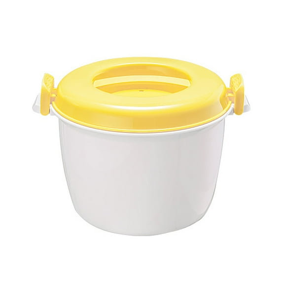 Plastic Rice Cooker for Microwave Oven, Ongmies Rice Cooker Large Microwave Special Plastic Rice Cooker Multi Functional Thermal Lunch Box, Yellow2