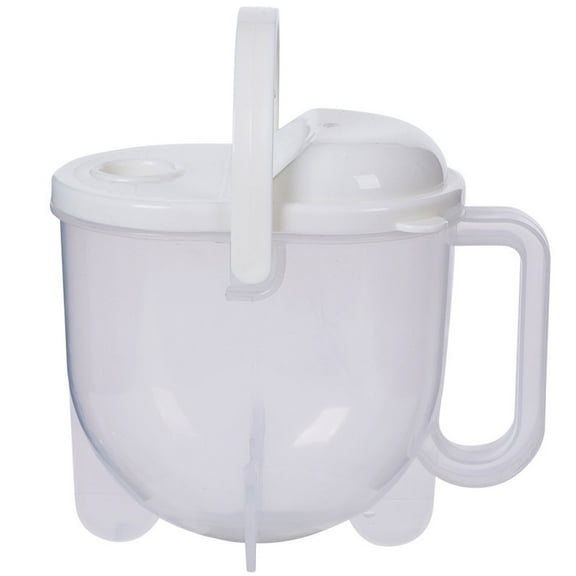 Plastic Rice Washing Sieve | 7.09x6.3x6.3in Non-Slip Handle Kitchen Panner | Ergonomic Lazy Rice Washer with Nylon Mesh Filter | White Food-Grade BPA-Free Design | Portable for Home & Camping