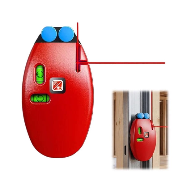 Plastic RightAngle Laser Alignment Tool 4.32.8 Inch, 90Degree Red Beam Level Layout Tool with Dual Bubble Vials for Tiling Picture Hanging Shelf Installation Indoor Renovation DIY Measuring Work