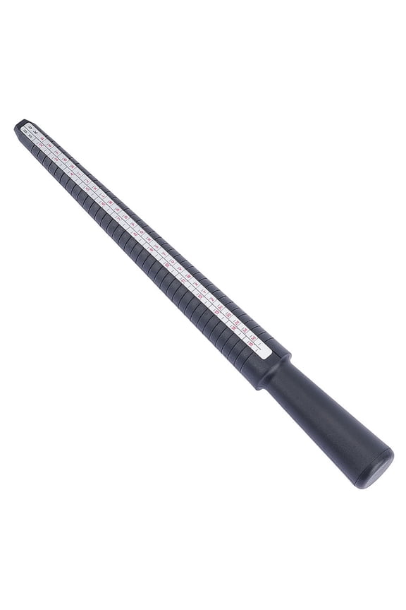 Plastic Ring Sizer Mandrel UK Ring Size Measuring Adjuster Rod Black 26.1x2.5cm