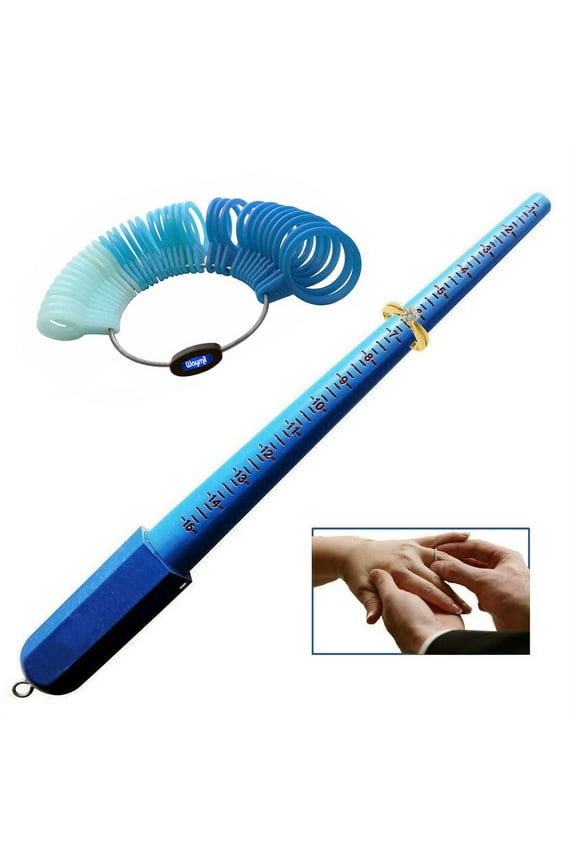 Plastic Ring Sizer Stick & Finger Measuring Gauge 2 Pc Ring Mandrel Tools Set