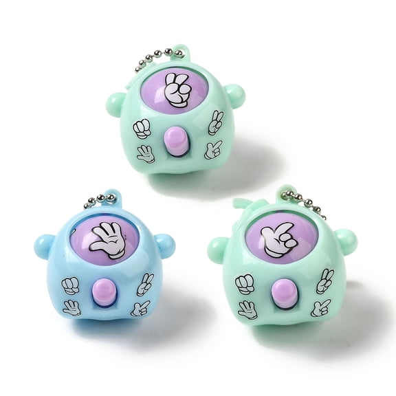 Plastic Rock Paper Scissors Random Toy Mini Toy Iron Ball Chain for Party Fruit Mixed Color 6.4cm