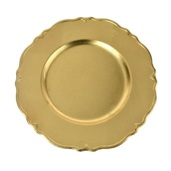 Plastic Round Charger Plate Wavy Edge, 13-Inch