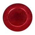 thumbnail image 1 of Plastic Round Charger Plate Wood Grain, 13-Inch, Red, 1 of 1