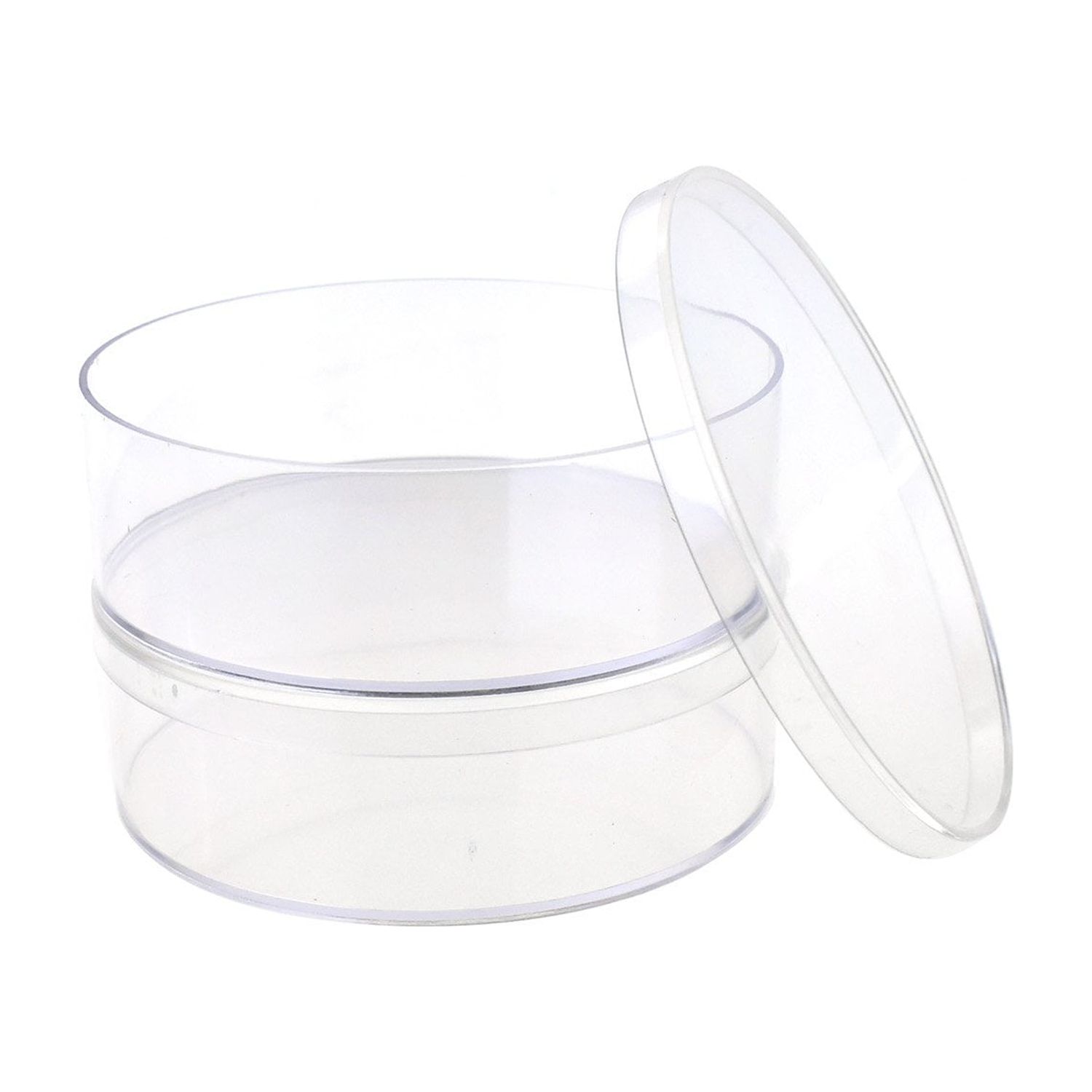 Plastic Round Container, Clear, 41/2Inch, 12Count