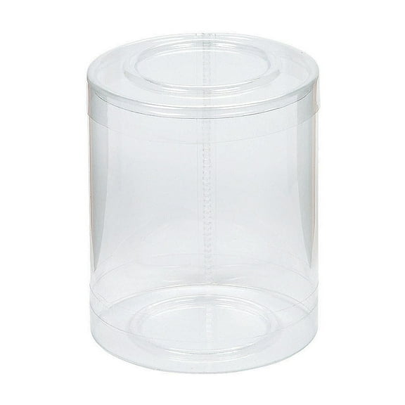 Plastic Round Cylinder Boxes (Dz) - Party Supplies - 12 Pieces