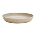 thumbnail image 1 of Plastic Round Dinner Plates, Minimalist Ribbed Faux Ceramic Kitchen Plate for Spaghetti, Fruit, Snack, 1 of 6