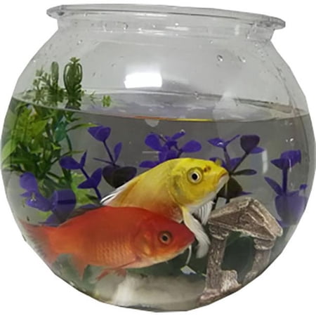 Plastic Round Fish Bowl - Clear - 1 Gallon - Case of 24 - 360' Viewing