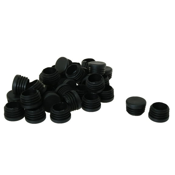 Plastic Round Tube Insert Glide End Cap 25mm 1 OD 34pcs Desk Floor Non-scratch