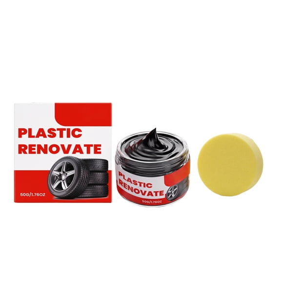 Plastic & Rubber Restorer Wax for Car Tire Dashboard Trim 1.76 Oz (50g) 1 Pack