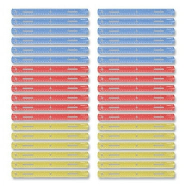 Plastic Ruler, Standard/metric, 12" (30 Cm) Long, Assorted Translucent Colors | Bundle of 2 Boxes