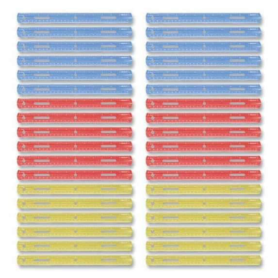 Plastic Ruler, Standard/metric, 12" (30 Cm) Long, Assorted Translucent Colors | Bundle of 2 Boxes