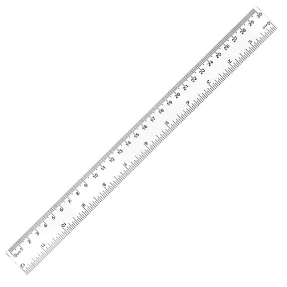 Plastic Ruler, Straight Ruler, Clear See Through Measuring Tool for Home, Classroom, Office with Centimeters and Inches, 30cm/12 Inch