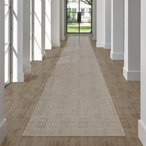 Plastic Runner Mat for Hallway 3' x 10' Runner Rug for Carpet, Waterproof Vinyl Floor Mat for Carpeted Floors, Slip Resistant Runner Rug with Grips, Carpet Protector for Home (Clear)