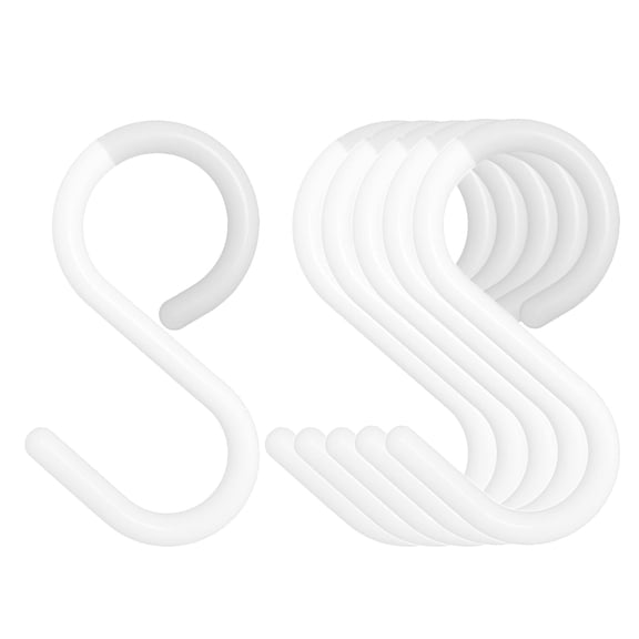 Plastic S Hooks for Hanging, Twist-Lock | Locks onto Rods up to Quiet, Non-Scratching and Rust-Free, for Kitchen, Closet & Bathroom Storage