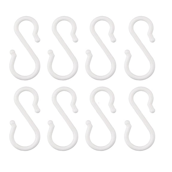 Plastic S Shape Hooks Without Drill Installation Adhesive Wall Mount Organizers Hangers for Practical Storage