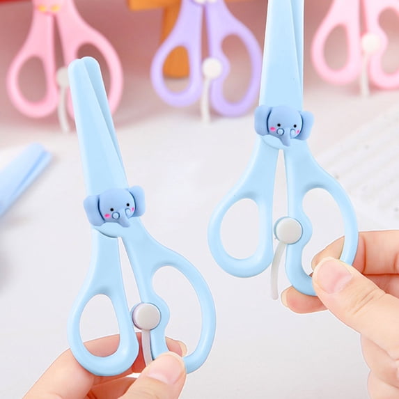 Plastic Safety Design Art Scissors, Creative Crafts Scissors for Book Sticker Paper Scrapbooking, Not Hurt Hands